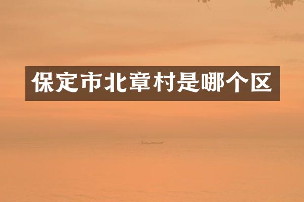 保定市北章村是哪个区