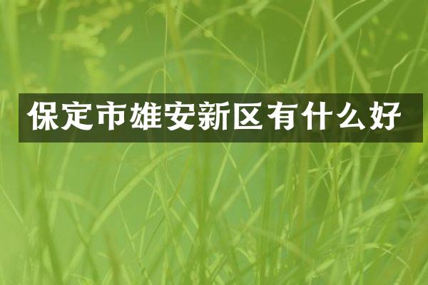 保定市雄安新区有什么好