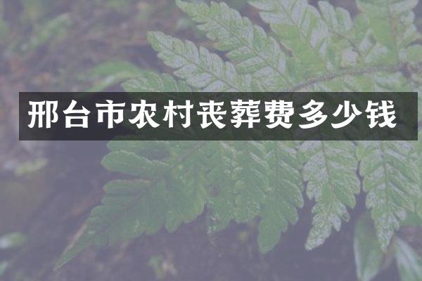 邢台市农村丧葬费多少钱