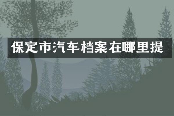 保定市汽车档案在哪里提