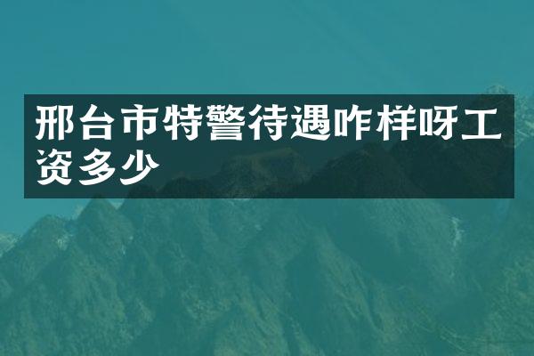 邢台市特警待遇咋样呀工资多少