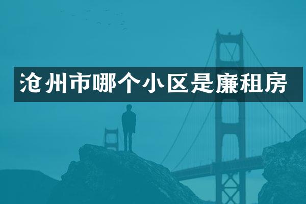 沧州市哪个小区是廉租房
