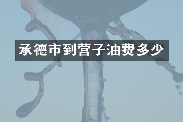 承德市到营子油费多少