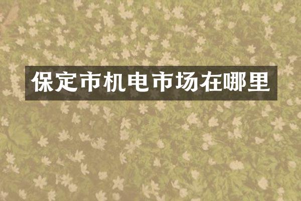 保定市机电市场在哪里