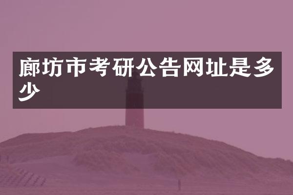 廊坊市考研公告网址是多少
