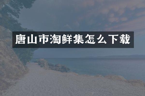 唐山市淘鲜集怎么下载