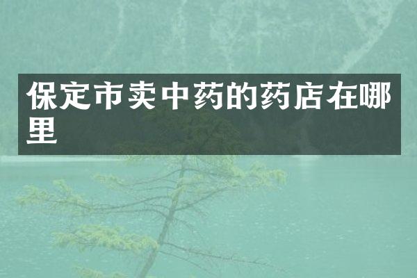 保定市卖中药的药店在哪里
