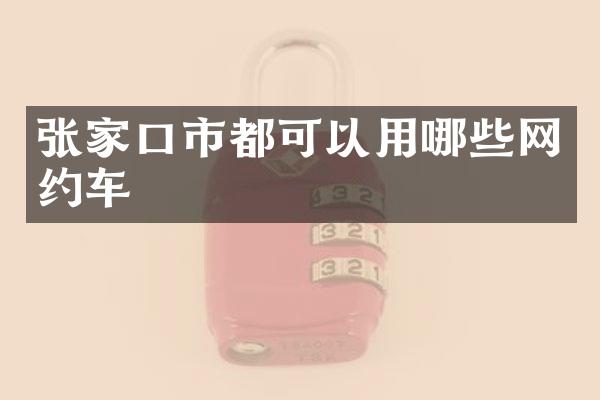 张家口市都可以用哪些网约车