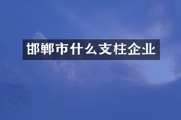 邯郸市什么支柱企业