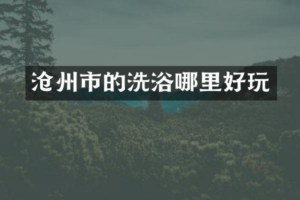 沧州市的洗浴哪里好玩