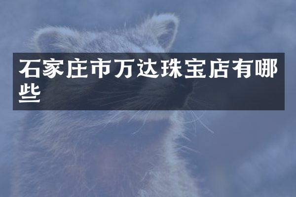 石家庄市万达珠宝店有哪些
