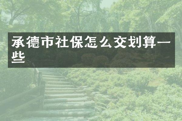 承德市社保怎么交划算一些