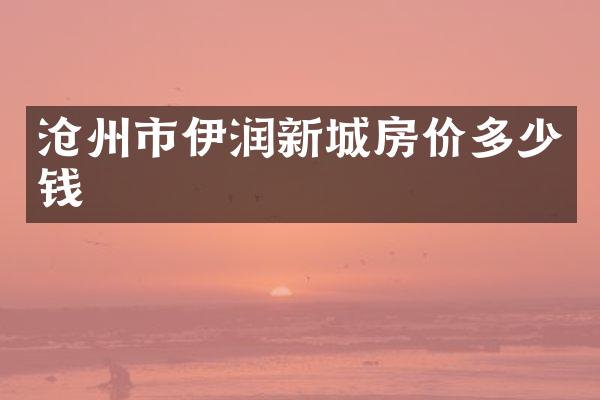 沧州市伊润新城房价多少钱