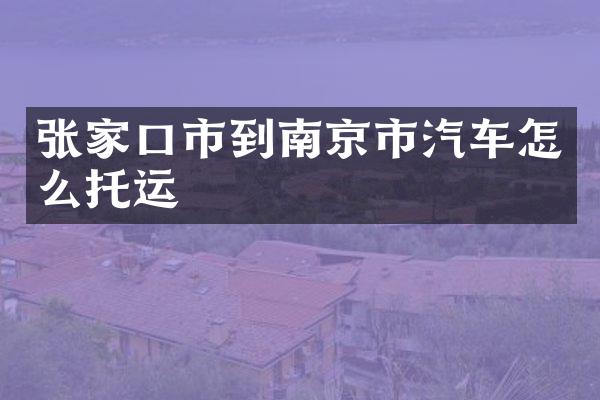 张家口市到南京市汽车怎么托运
