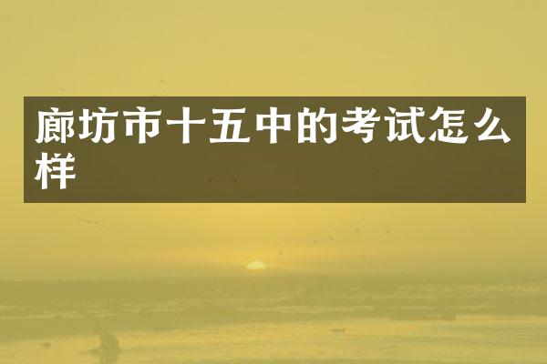 廊坊市十五中的考试怎么样