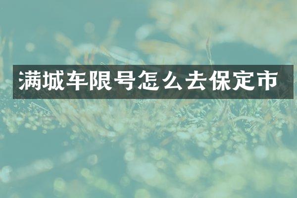 满城车限号怎么去保定市