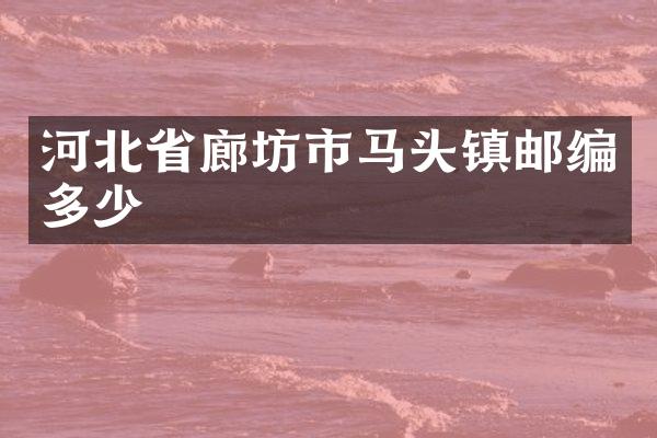 河北省廊坊市马头镇邮编多少