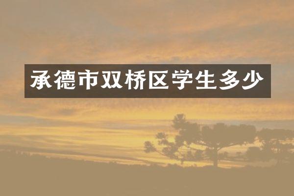 承德市双桥区学生多少