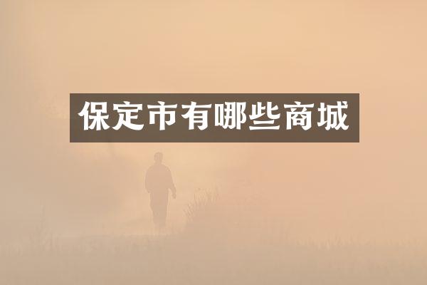保定市有哪些商城