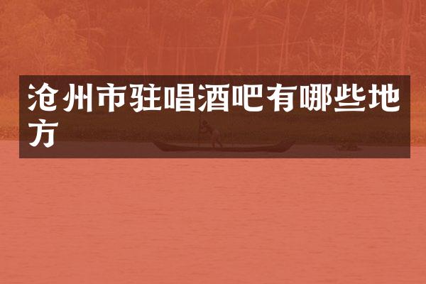 沧州市驻唱酒吧有哪些地方