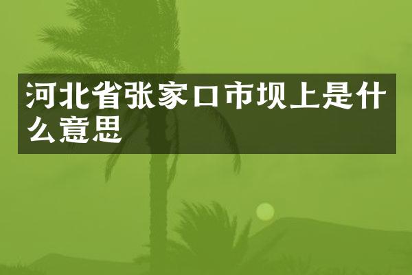 河北省张家口市坝上是什么意思