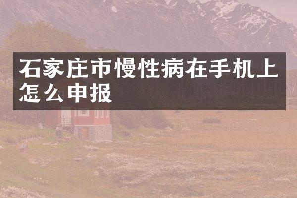 石家庄市慢性病在手机上怎么申报