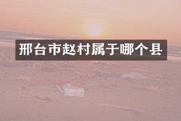 邢台市赵村属于哪个县