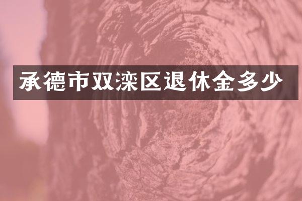 承德市双滦区退休金多少