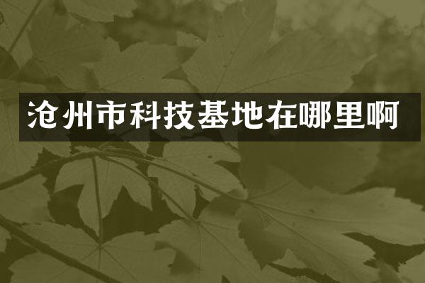 沧州市科技基地在哪里啊