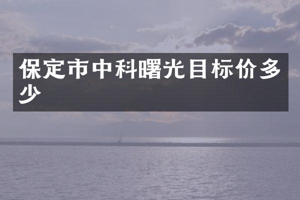 保定市中科曙光目标价多少