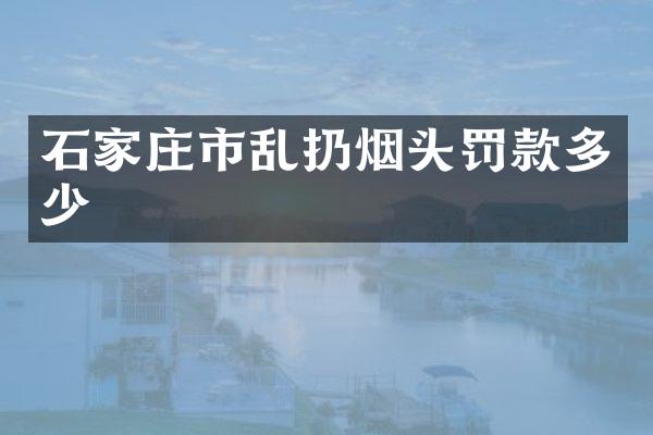 石家庄市乱扔烟头罚款多少