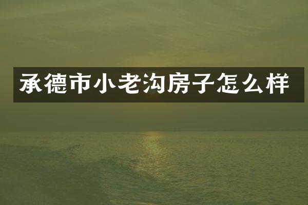 承德市小老沟房子怎么样