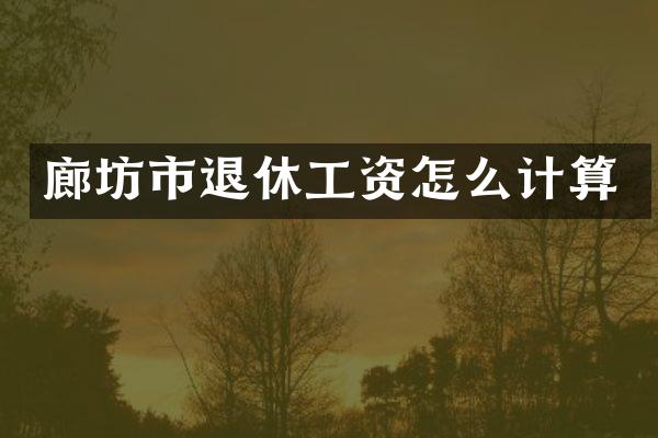 廊坊市退休工资怎么计算