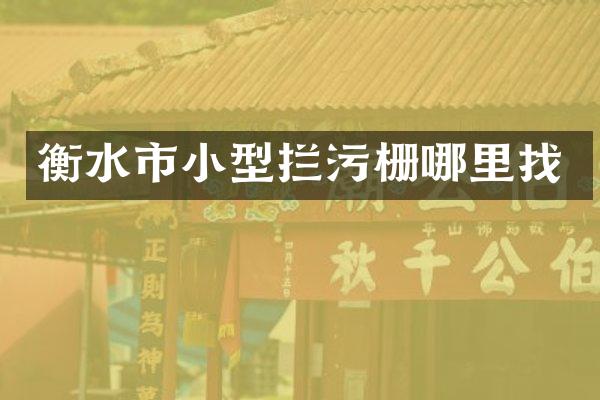 衡水市小型拦污栅哪里找