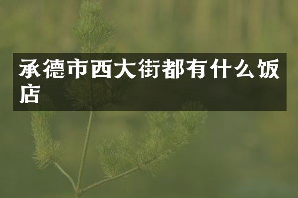 承德市西大街都有什么饭店