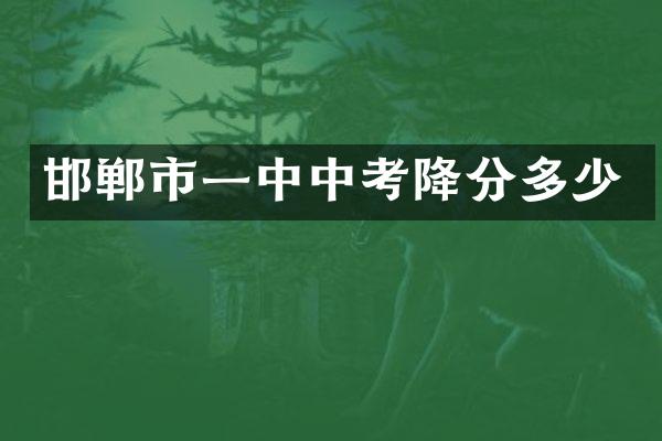 邯郸市一中中考降分多少