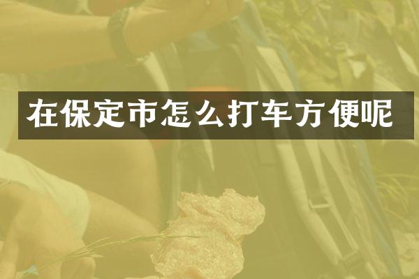 在保定市怎么打车方便呢