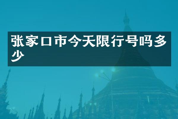 张家口市今天限行号吗多少