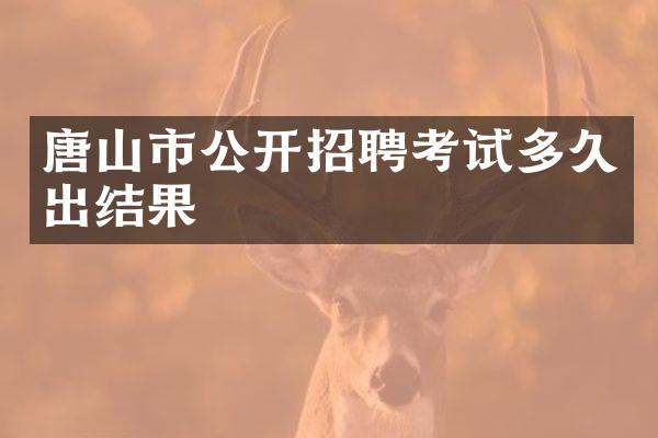 唐山市公开招聘考试多久出结果