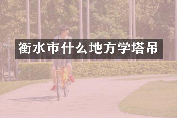 衡水市什么地方学塔吊
