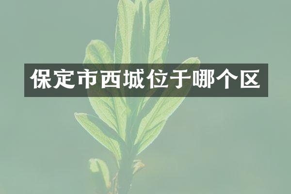 保定市西城位于哪个区