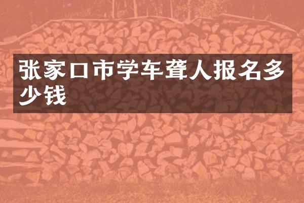 张家口市学车聋人报名多少钱