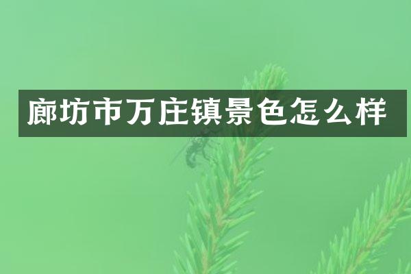 廊坊市万庄镇景色怎么样