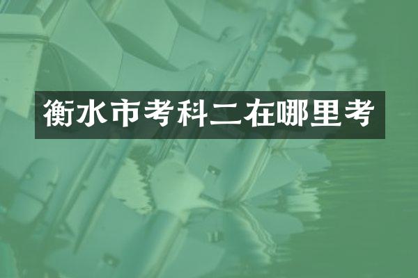 衡水市考科二在哪里考