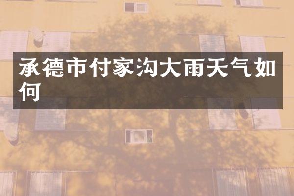 承德市付家沟大雨天气如何