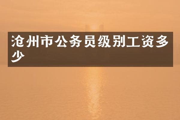 沧州市公务员级别工资多少