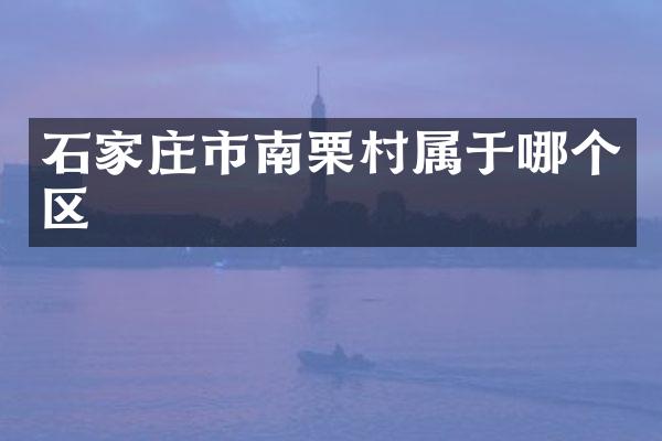 石家庄市南栗村属于哪个区
