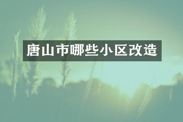 唐山市哪些小区改造