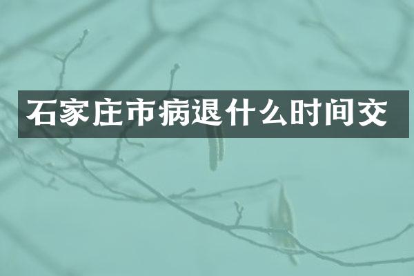 石家庄市病退什么时间交