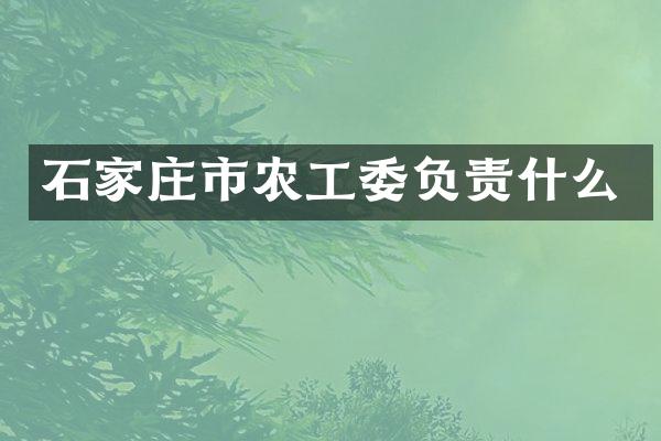 石家庄市农工委负责什么